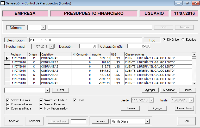 ERP Naitiva - Presupuesto Financiero - Cash Flow